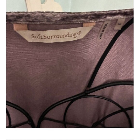 Soft Surroundings Purple Velvet Mirelle Bell Sleeve Boho Blouse Size M - Picture 5 of 6